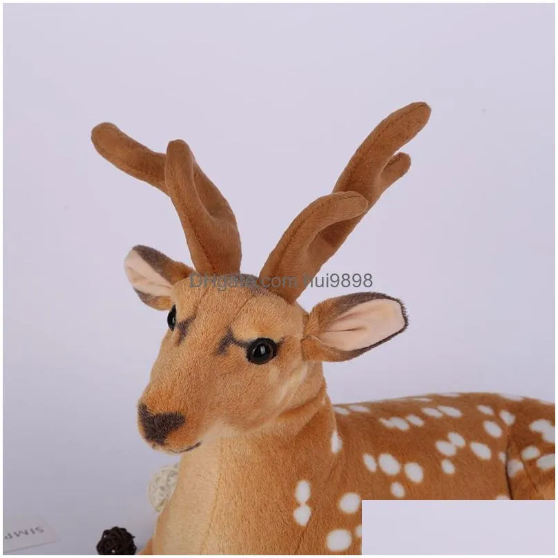 Stuffed Plush Animals 70Cm Lying Elk Giraffe Sika Deer With Angle Simated Model Kids Mount Christmas Decorat P Children Toy Drop De Dhwef