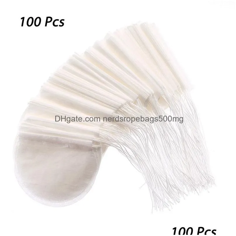 Coffee & Tea Tools 100 Pcs/Lot Tea Filter Bags Coffee Tools Drip Bag Disposable Strong Penetration Natural Unbleached Wood Pp Drop Del Dhl29