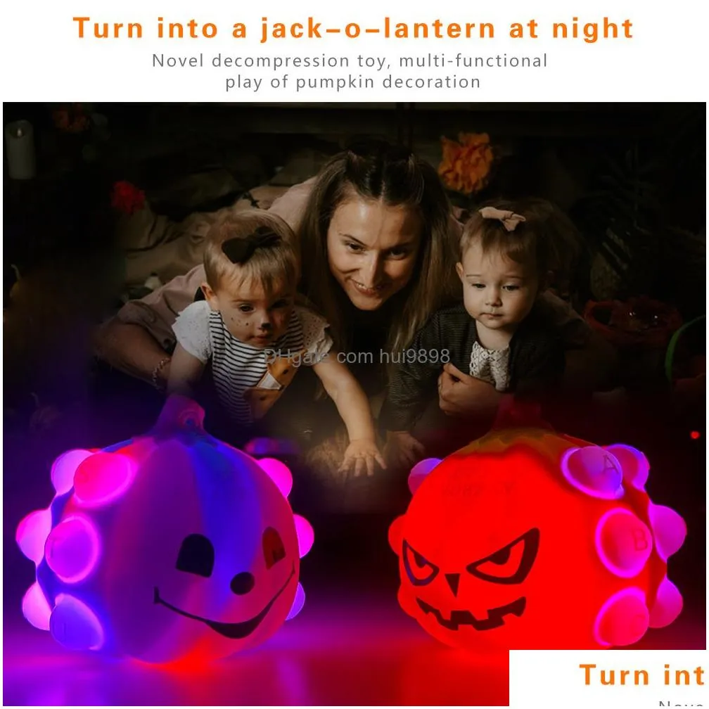 halloween jack-o-lantern decompression toy ball set rodent pioneer bat ghost mask decorative toy