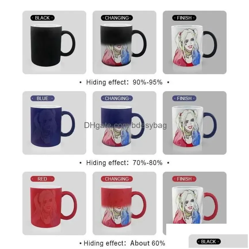 wholesale Sublimation Blanks 11 Oz Color Changing Magic Coffee Mug Ceramic Heat Sensitive Blank Milk Cups Glossy Drop Delive Dhopd