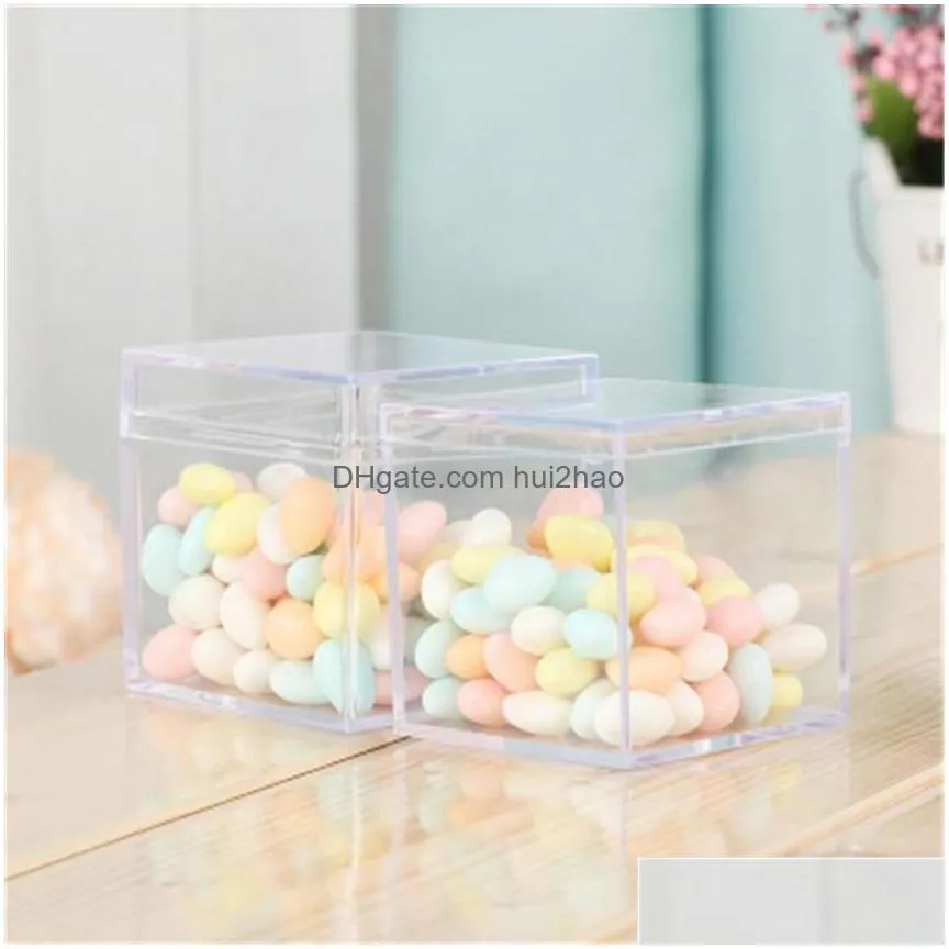 gift wrap 12pcs acrylic candy box goodie bags clear chocolate plastic wedding party favor packing pastry container jewelry