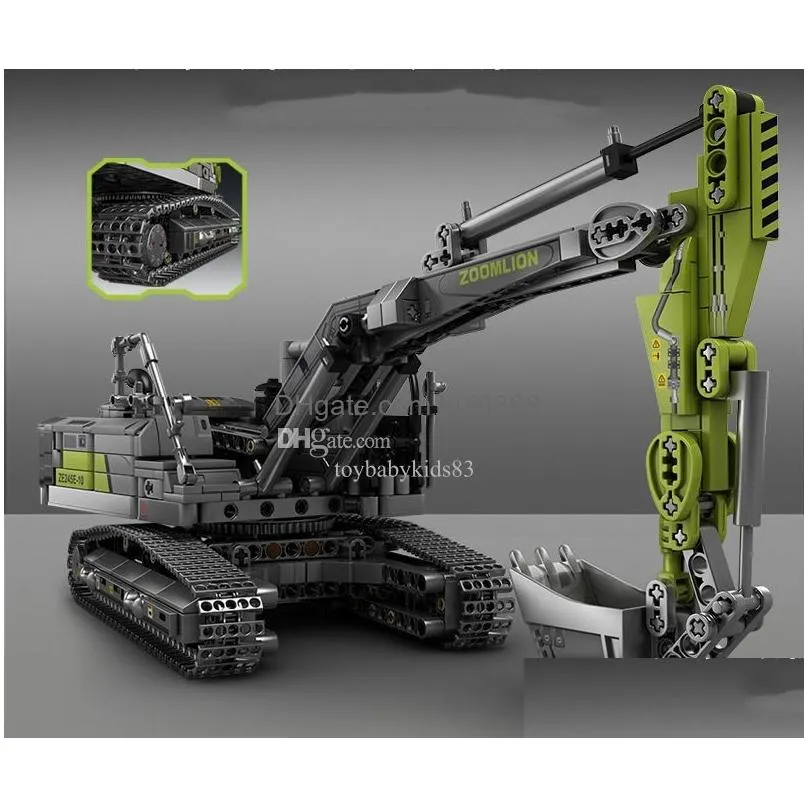 excavator toy 998pcs model kits toy truck construction toys model vehicle excavator brick building blocks model mini excavator machine toys for boy christmas