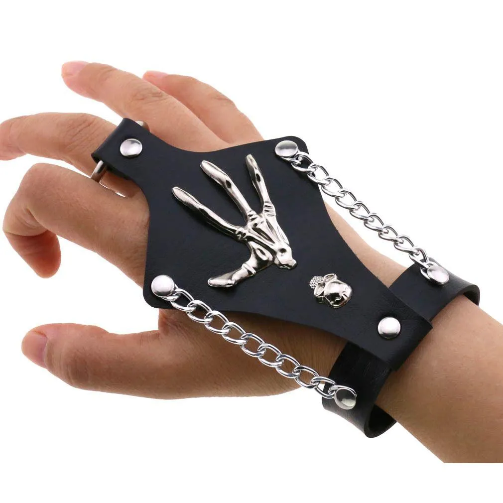 stage wear dance accessories pu leather studded bracelet punk bracelet adjustable goth cuff bracelet gothic rivet buckle wristband jewelry for men