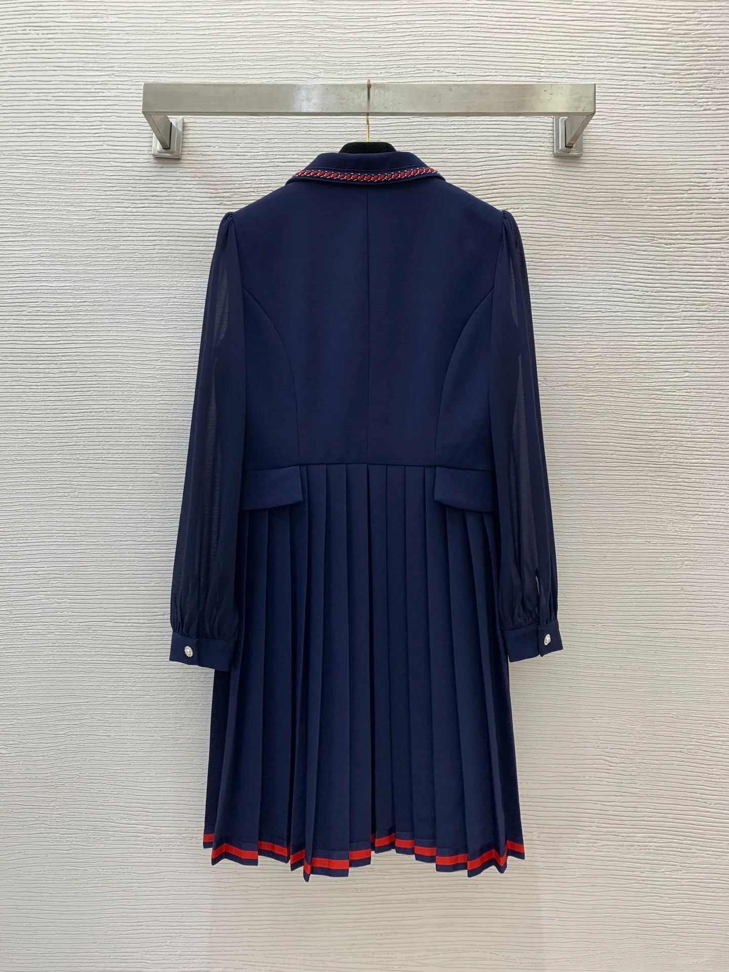 Milan Runway Dress 2024 New Spring Summer Lapel Neck Long Sleeve Fashion Designer Dresses Brand Same Style Dress 0225-10