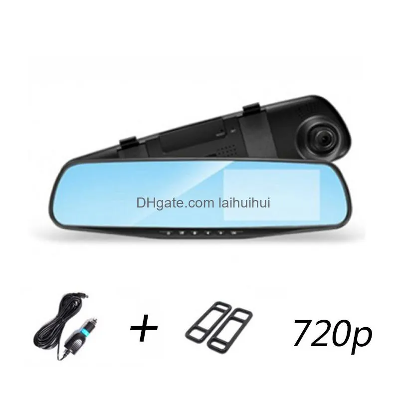 Car Dvr Rearview Mirror 1080P Dual Lens Driving Video Recorder Dash Camera 4.3/2.8Inch Electronics Accessories Drop Delivery Mobiles Dhvjt