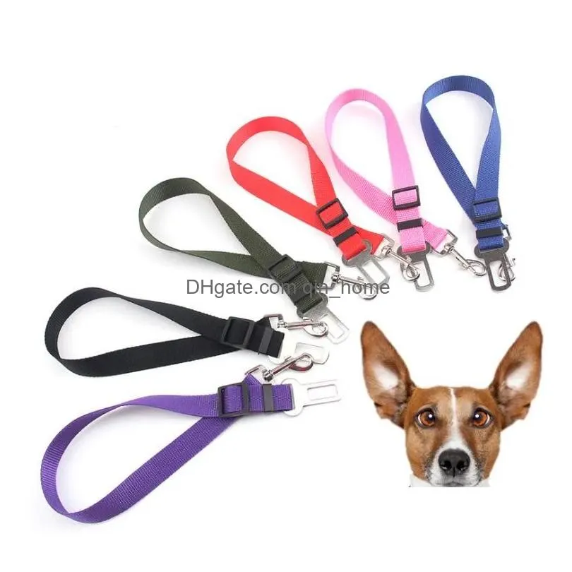  6 colors cat dog car safety seat belt harness adjustable pet puppy pup hound vehicle seatbelt lead leash for dogs 500pcs