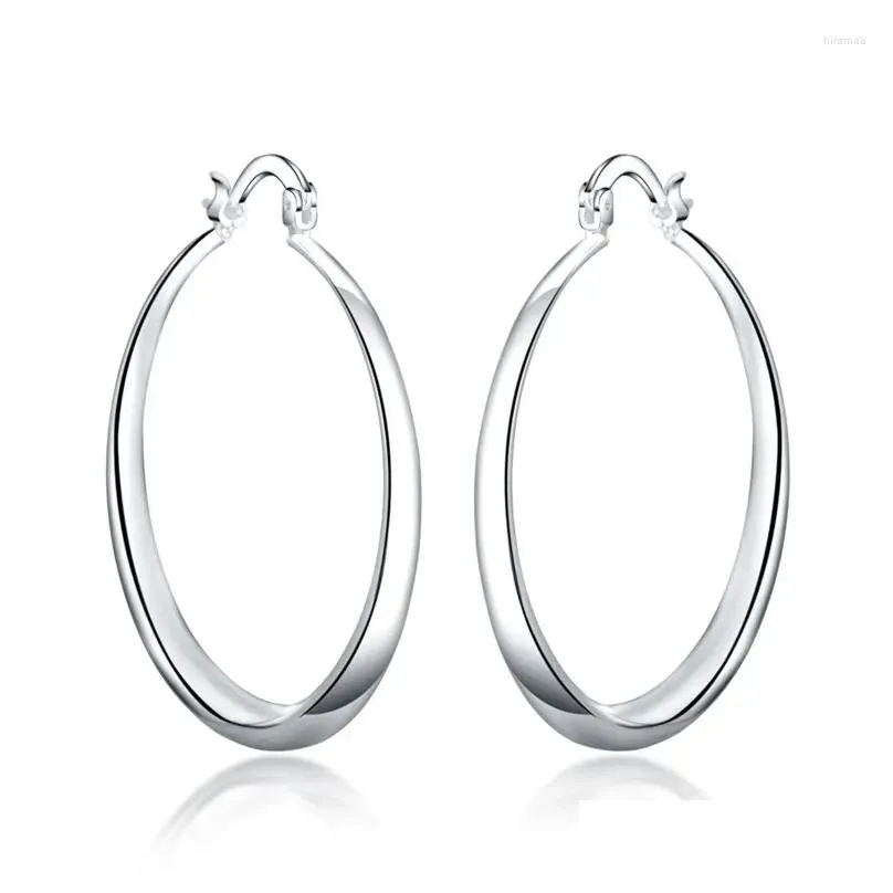 Hoop & Huggie Hoop Earrings 925 Sterling Sier 4Cm Circle Christmas Gift Charms Retro Women Lady Round Earring Jewelry Drop Delivery J Ot9By