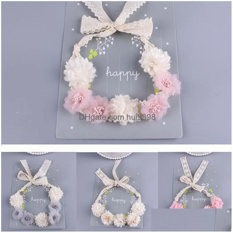 hair accessories sweet princess girls headbands floral crown baby headband kids wedding party wreath born pography accessorieshair