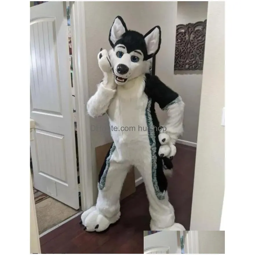  sale lovely white wolf husky dog mascot costumes movie props show halloween birthday party outdoor event outfit costume