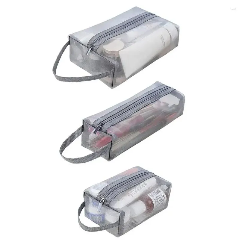 storage bags clear makeup bag duty transparent zipper toiletry gauze handle cosmetic unisex