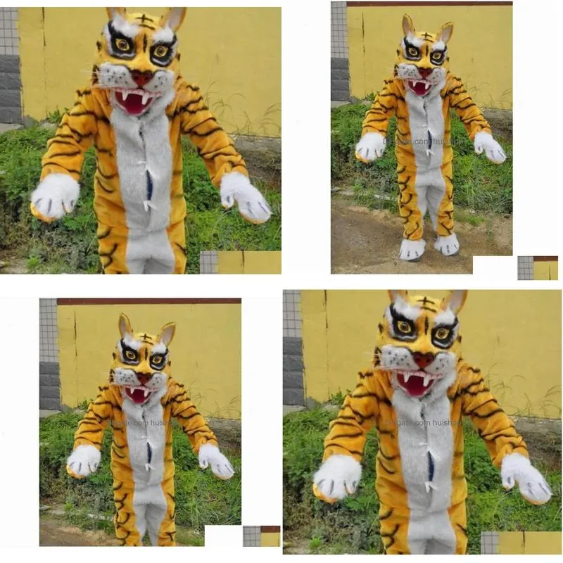 tiger adult mascot costume unisex cartoon apparel fancy dress halloween mascot for halloween party performance drama wear suit