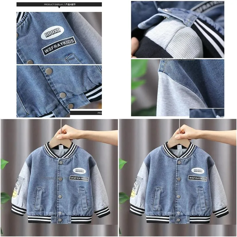 jackets boys spring coat 2023 childrens denim baseball jacket baby fashion casual kids jeans for boy 230904