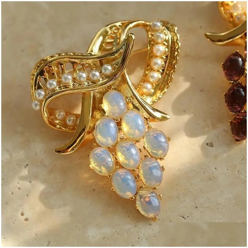 brooches brass with 18k colorful crystal retro women jewelry punk party t show gown runway trendy korean japan israel