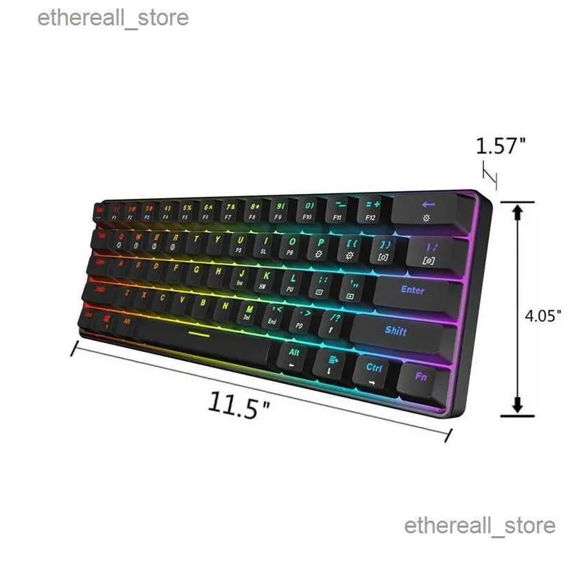 keyboards skyloong gk61 61 keys gaming mechanical keyboard usb wired rgb backlit gamer mechanical keyboards for desktop tablet laptop sk61