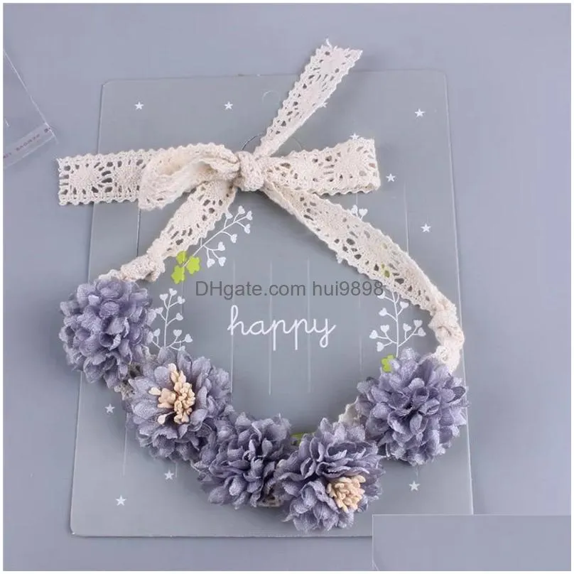 hair accessories sweet princess girls headbands floral crown baby headband kids wedding party wreath born pography accessorieshair