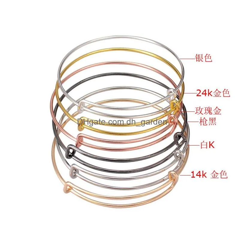 Bangle Quality Guranteed Expandable Wire Bangle Bracelet For Beading Charm 63-65Mm Sier Gold Color Diy Women Jewelry Gift D Dhgarden Dhuaf