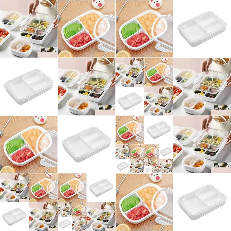 Lunch Boxes&Bags Large Capacity Microwave Heated Lunch Box Portable Sealed Bento Divided -Kee Student Office Drop Delivery Home G Ots91