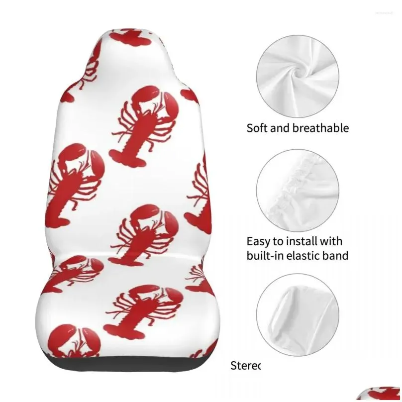 car seat covers red lobster repeating pattern cover custom printing universal front protector accessories cushion set