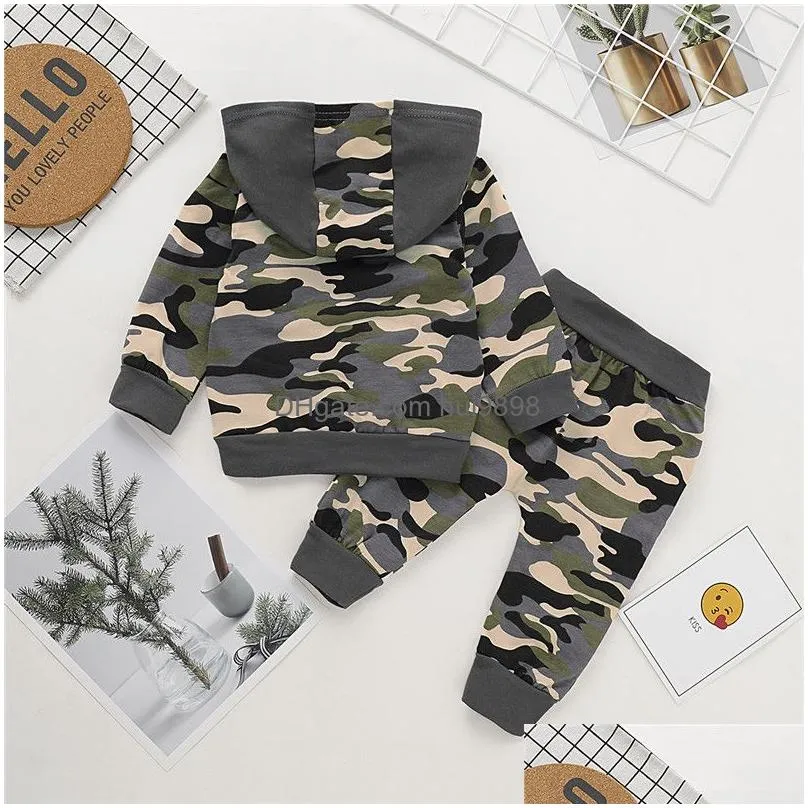 baby boy clothes infant baby boys camouflage letter pullover hoodie tops add pants 2pcs boys outfits spring autumn born baby clothing