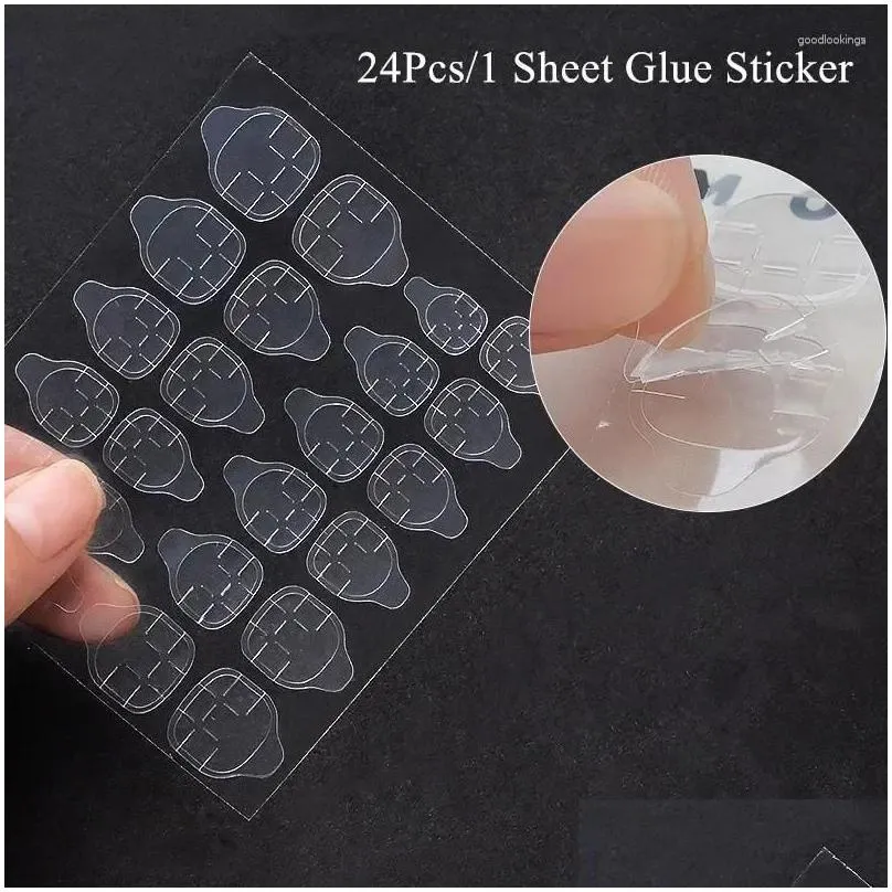 false nails 24pcs/box french tips wearable art press on short full cover manicure with jelly glue