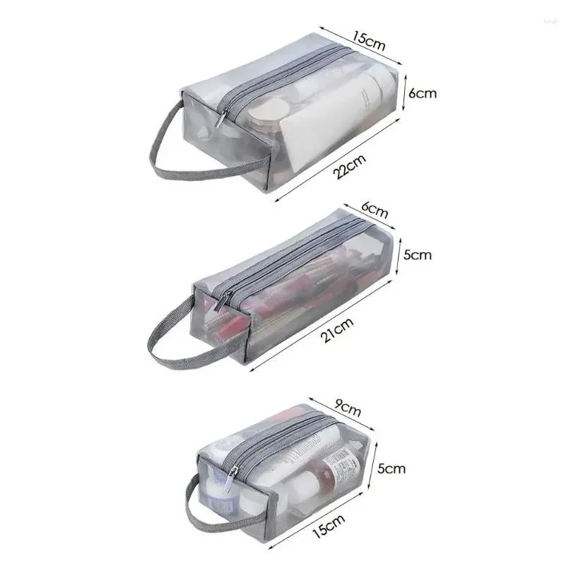 storage bags clear makeup bag duty transparent zipper toiletry gauze handle cosmetic unisex