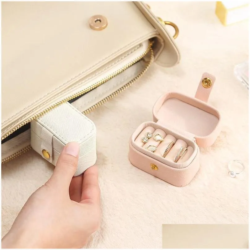 Other Fashion Accessories Portable Travel Jewelry Box Ring Earrings Necklace Packaging Of Storage High Quality Easy To Carry Not Take Otlu4