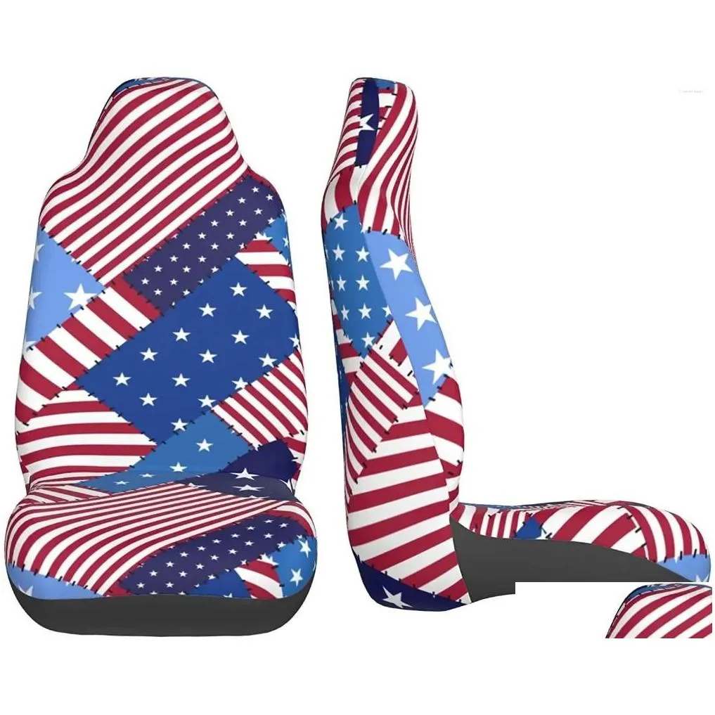car seat covers american flag vehicle front universal fit protector 2 pcs