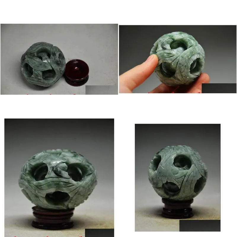 splendiferous jade handcarved 3 layers puzzle ball with base gtgtgt 7986040