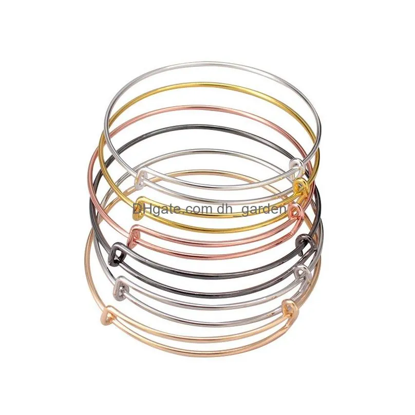 Bangle Quality Guranteed Expandable Wire Bangle Bracelet For Beading Charm 63-65Mm Sier Gold Color Diy Women Jewelry Gift D Dhgarden Dhuaf