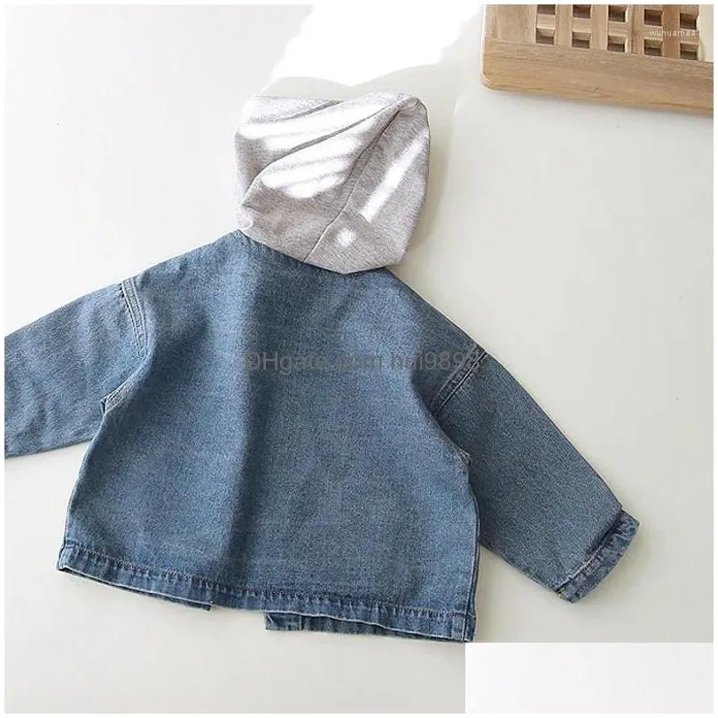 jackets children clothing kids denim coat korean style boys and girls autumn winter fashion handsome hooded pocket jacket