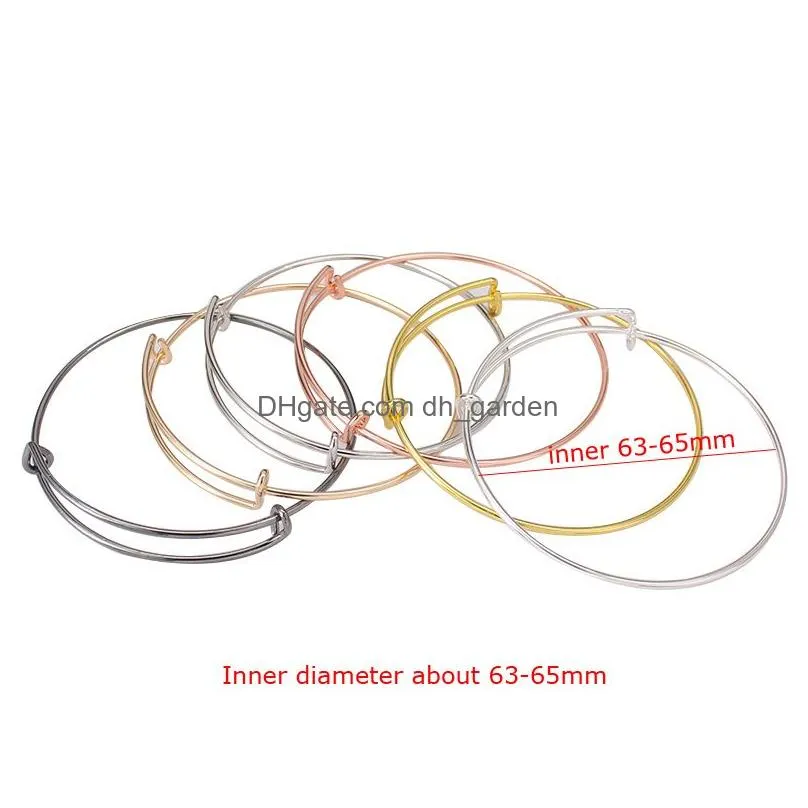 Bangle Quality Guranteed Expandable Wire Bangle Bracelet For Beading Charm 63-65Mm Sier Gold Color Diy Women Jewelry Gift D Dhgarden Dhuaf