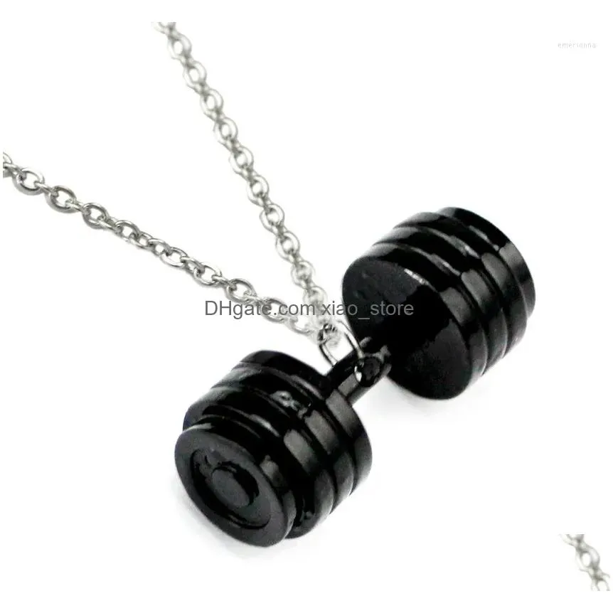 pendant necklaces men kettlebell barbell dumbbell necklace sport weightlifting collar bodybuilding fashion gym fitness