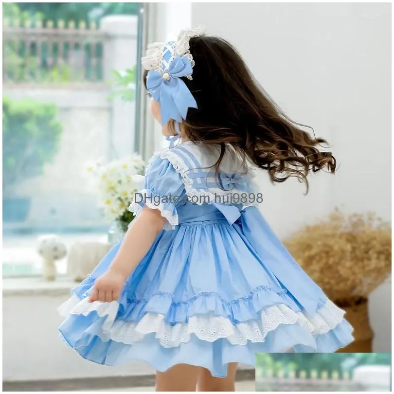 girl dresses baby princess lace dress spring autumn child vintage embroidery birthday party costume long sleeves clothes