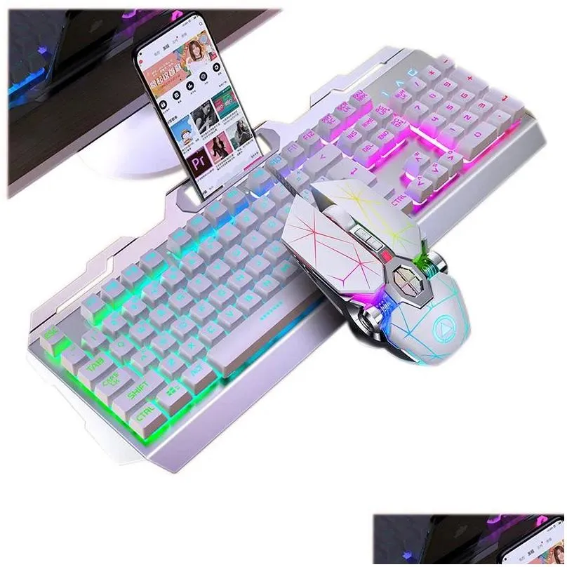 mechanical keyboard and mouse set wired usb computer notebook gaming keypad pc teclado clavier gamer completo tastiera rgb delux