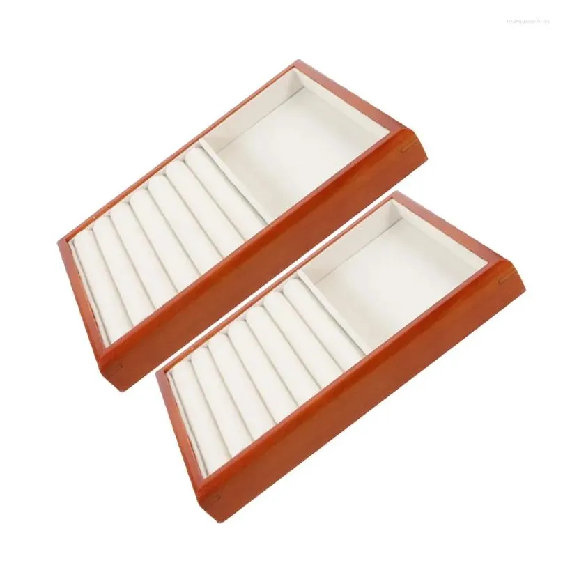 jewelry pouches 2 pcs home rack ring dish holder bead organizer trays storage box bracelet display flannel