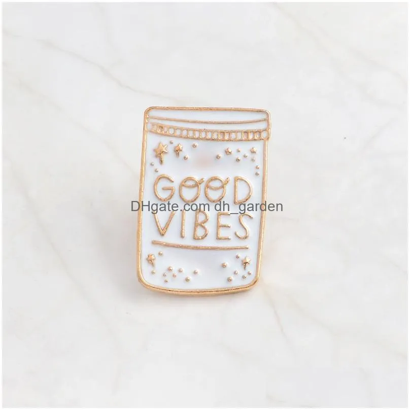 Pins, Brooches Arrival Good Mood White Black Color Constellation Moon Brooch  Oil Vibes Pins Button Coat Jacket Co Dhgarden Dhupb