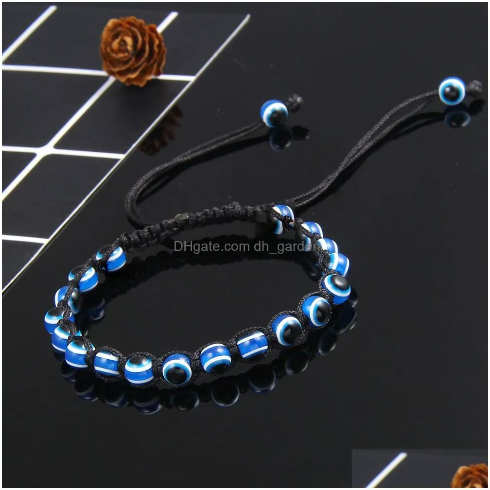 Beaded Fashion Handmade Evil Blue Eye Braided Charm Bracelet Mticolor Lucky Couuple Rope Jewelry Gift For Drop Delivery Jewe Dhgarden Dhfgi
