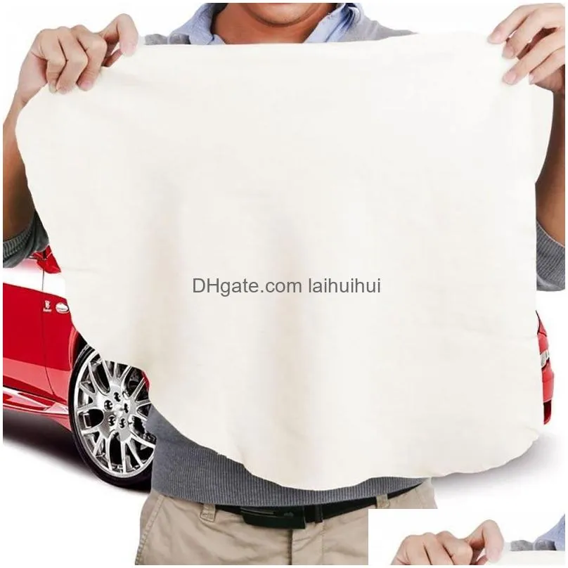 45x60cm auto care natural chamois leather car cleaning cloth leather wash suede absorbent quick dry towel streak lint 