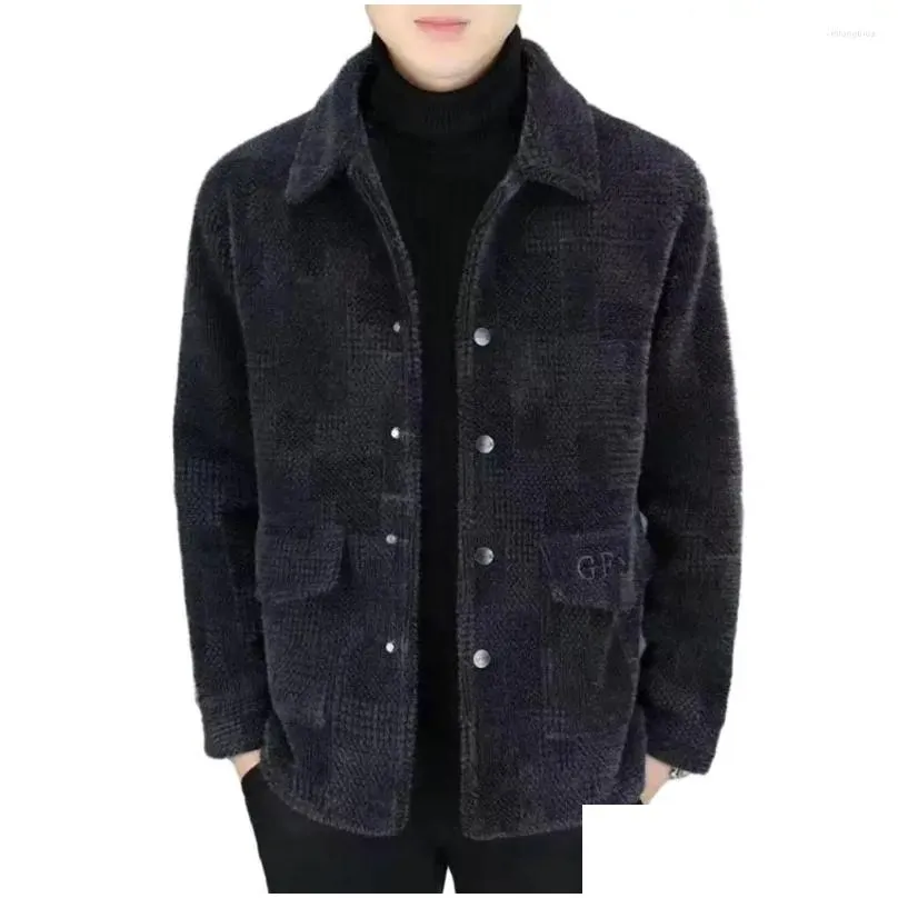Men`S Jackets Mens Jackets Cold Protection Men Jacket Stylish Plaid Windproof Short Warm Slim Fit Coat With For Autumn/Winter Drop Del Otpxt
