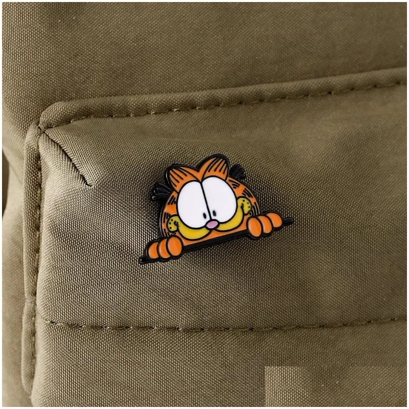 lazy cat pin cute anime movies games hard enamel pins collect metal cartoon brooch backpack hat bag collar lapel badges