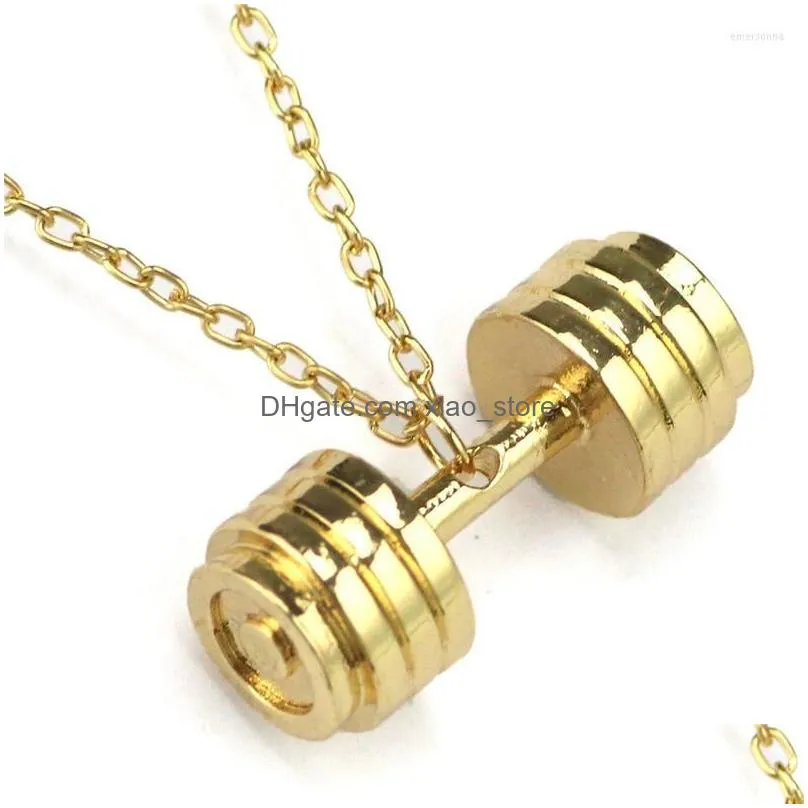 pendant necklaces men kettlebell barbell dumbbell necklace sport weightlifting collar bodybuilding fashion gym fitness