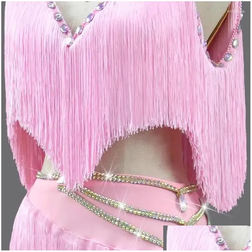 stage wear latin dance tops women ballroom dress costume samba practice clothes skirt suit line female cabaret girls prom