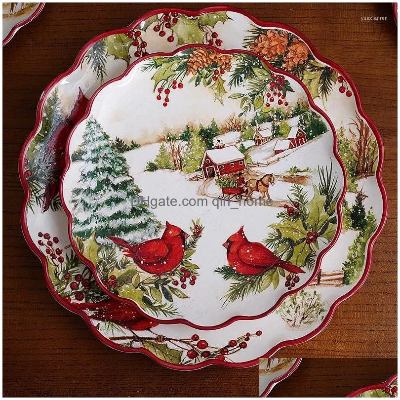 plates christmas bird european-style high-grade underglaze festive western dinner plate table decoration steak