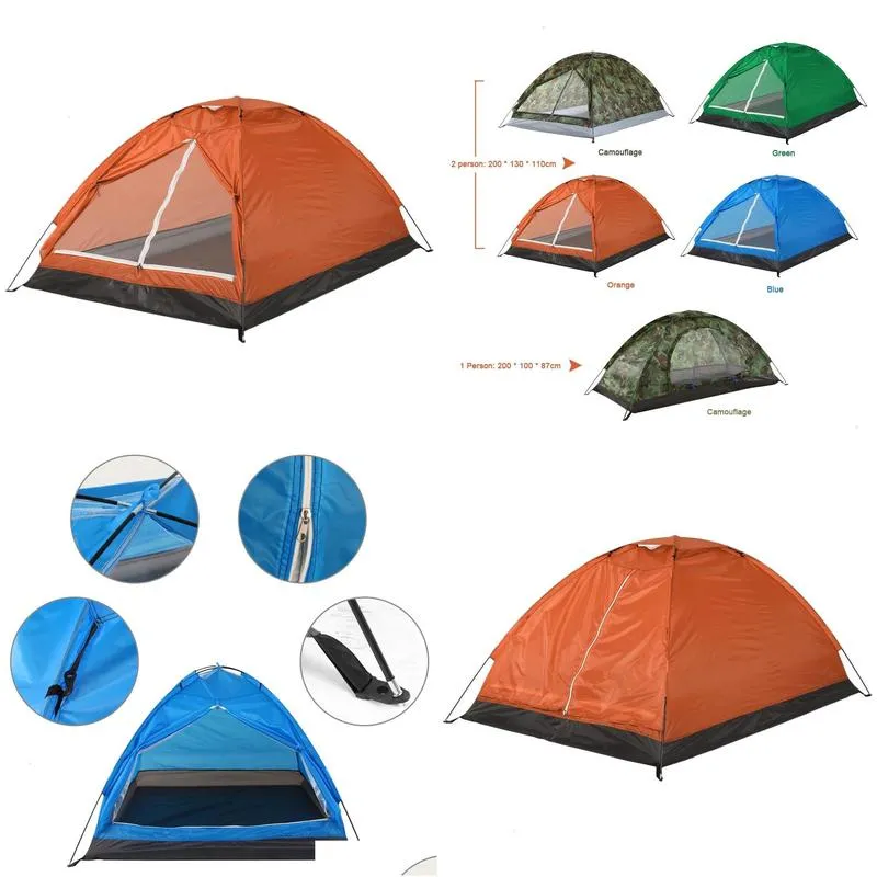2 person ultralight camping tent single layer portable trekking antiuv coating upf 30 for outdoor beach fishing 240220