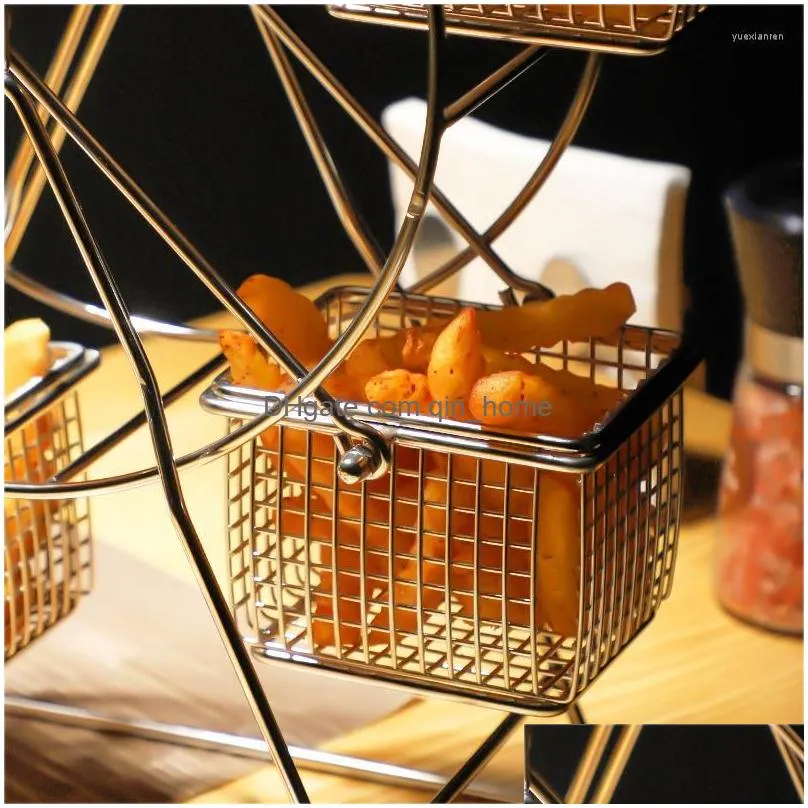 plates ferris wheel rotating snack rack french fries chicken nuggets basket gourmet box bar ktv dim sum display stand