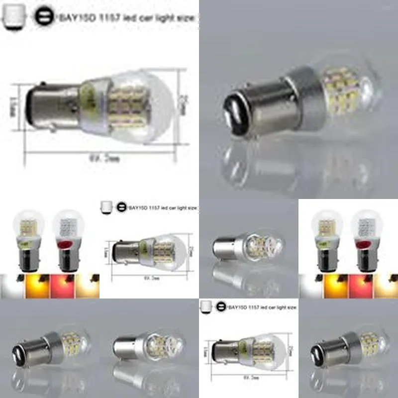 led clear glass lamp car brake tail bulb auto indicator light red yellow white 12 volt canbus zz