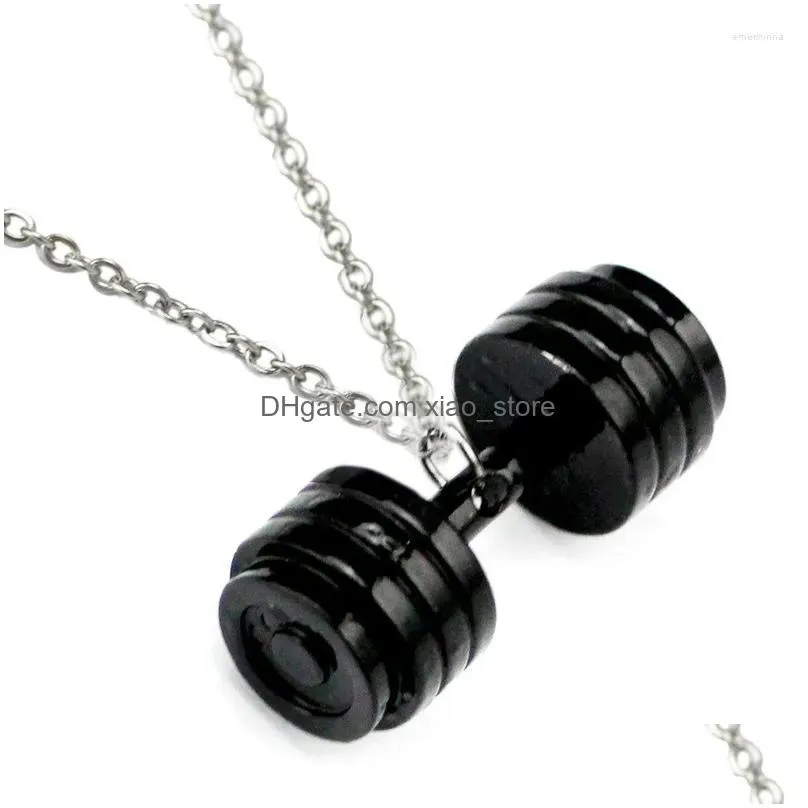 pendant necklaces men kettlebell barbell dumbbell necklace sport weightlifting collar bodybuilding fashion gym fitness