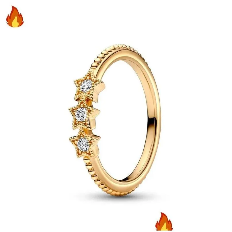 Wedding Rings Authentic Fit Women Rings Charms Charm Meteor Wishing Bone Petal Specimen Drop Delivery Jewelry Ring Ot3P5