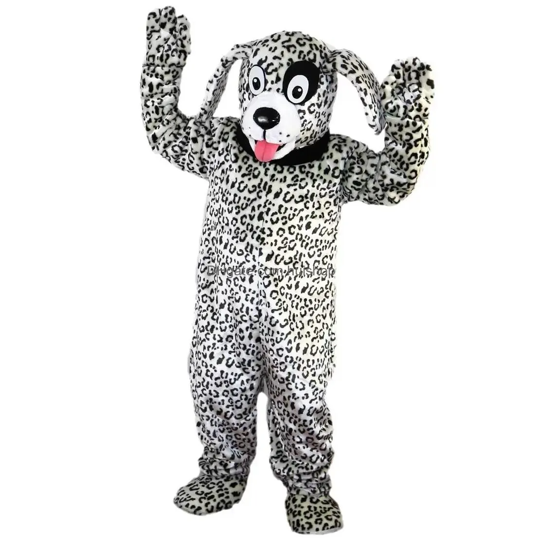 2022 professional black and white dalmatian dog mascot costume halloween christmas fancy party dress cartoon character suit carnival unisex adults