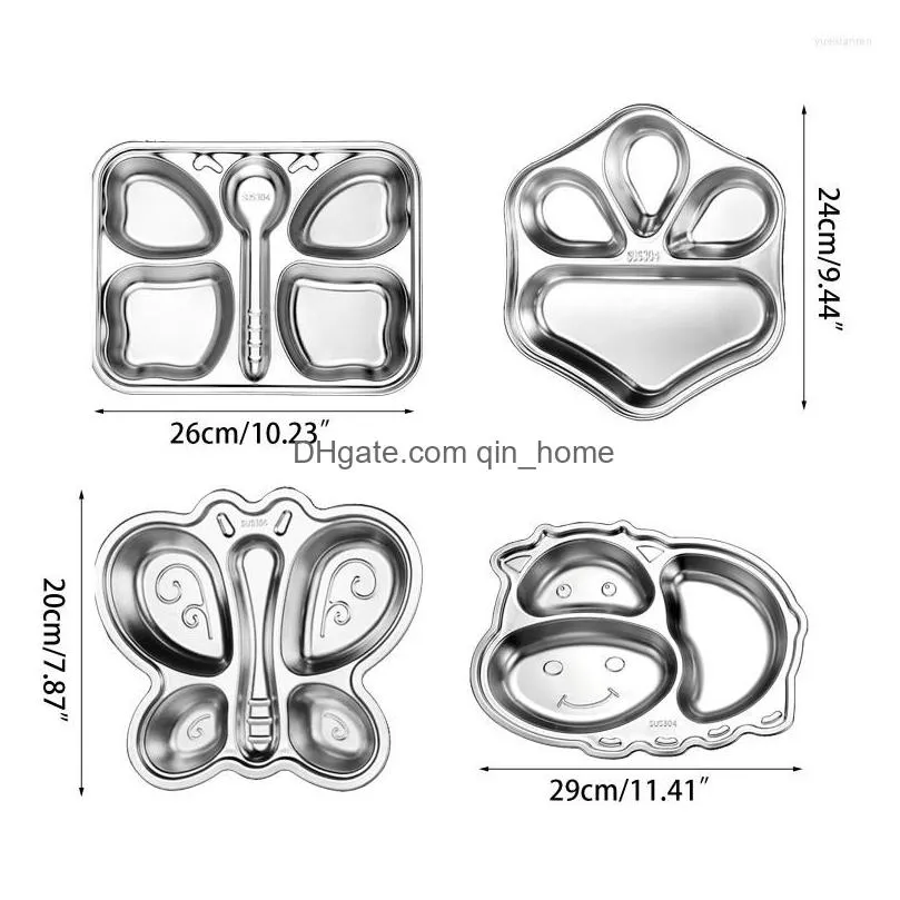 plates 304 stainless steel divided tray kids mes trays portion control durable restaurant dinner